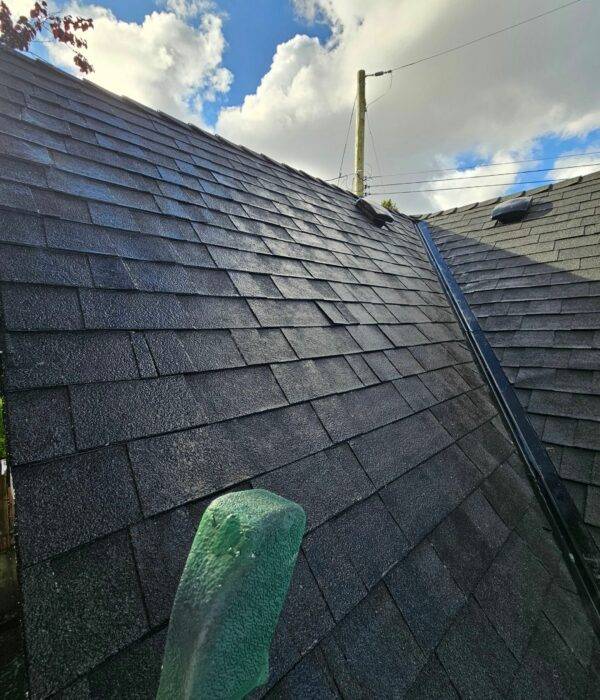 Picture showing a beautiful and clean roof of a residential home.